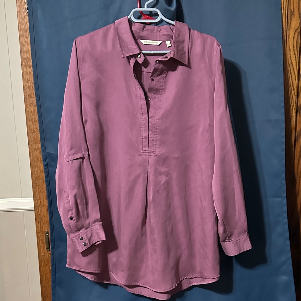 Soft Surroundings Mauve Button-Up Shirt